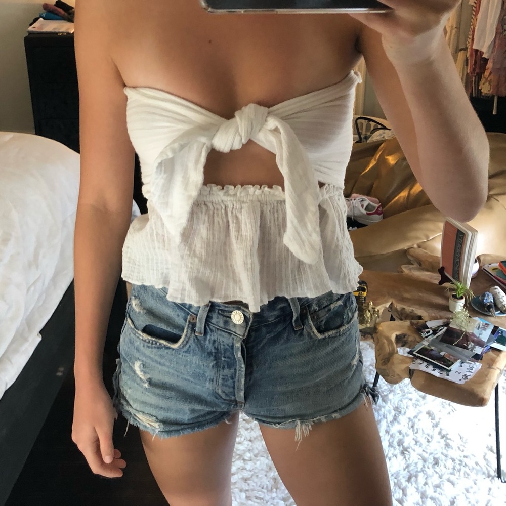 free people white tube top